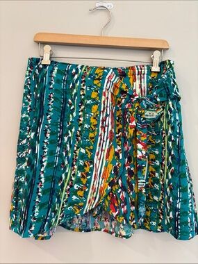 Zac & Rachel Flowy Colorful Abstract Print Skort, Size M, Like New
